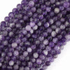 Natural Purple Amethyst Round Beads Gemstone 15