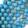 Synthetic Turquoise Blue Sea Sediment Jasper Round Beads 15.5
