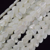 White Mother Of Pearl MOP Heart Beads Gemstone 15.5