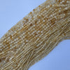 Natural Micro Faceted Yellow Citrine Round Beads Gemstone 15.5