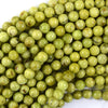 AA Natural Lemon Green Opal Round Beads Gemstone 15