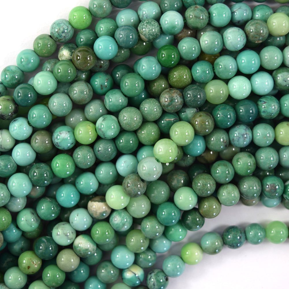 Natural Green Chrysoprase Round Beads 15.5" Strand 3mm 4mm 6mm 8mm 10mm