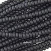 AA Matte Black Onyx Rondelle Button Beads Gemstone 15.5