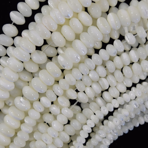 White Mother Of Pearl MOP Flat Oval Beads 15.5" Strand 14mm 18mm 20mm