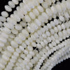 White Mother of Pearl MOP Rondelle Button Beads 15.5
