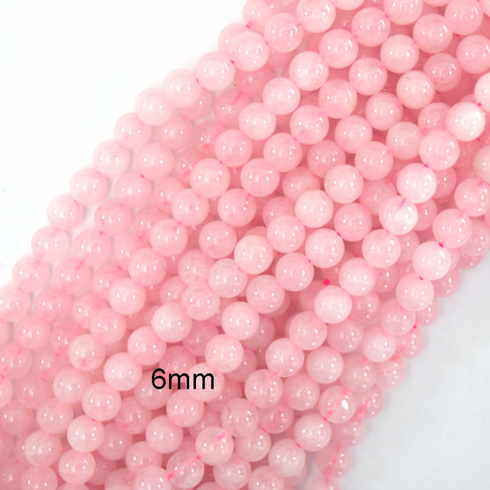 Pink Rose Quartz Round Beads Gemstone 15" Strand 4mm 6mm 8mm 10mm 12mm