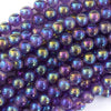 Mystic Titanium Natural Purple Amethyst Round Beads 15