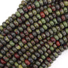 Natural Dragon Blood Jasper Rondelle Button Beads Gemstone 15