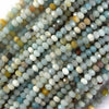 Natural Faceted multicolor Amazonite Rondelle Button Beads 15.5