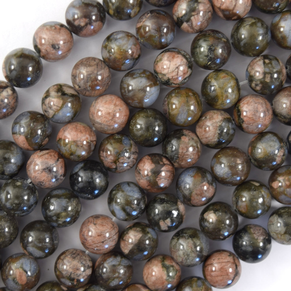 Natural Blue Gray Opal Round Beads Gemstone 15" Strand 4mm 6mm 8mm 10mm