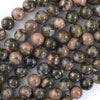Natural Blue Gray Opal Round Beads Gemstone 15