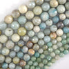 Mystic Titanium Faceted Amazonite Round Beads Gemstone 15