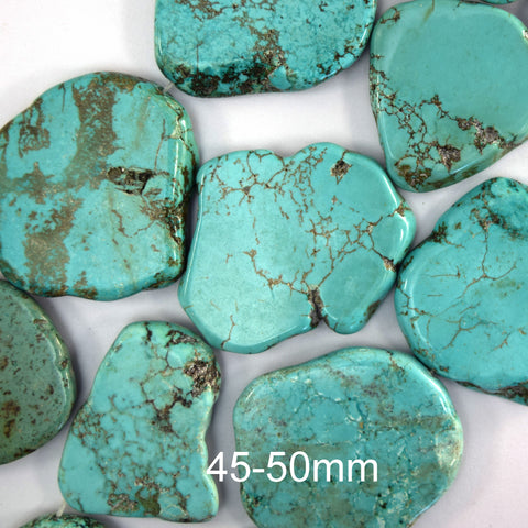 10mm - 12mm green turquoise pebble nugget beads 15.5" strand