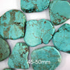 45-50mm greenish blue turquoise freeform slab slice nugget beads 15