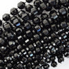AA Black Onyx Prism Double Point Cut Faceted Beads 15.5