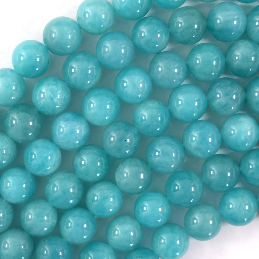 AA Natural African Green Amazonite Round Beads 15" Strand 6mm 8mm 10mm