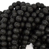 Black Volcano Lava Round Beads Gemstone 15.5