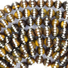 Tiger Eye Round Beads With Rhinestone inlaid 15