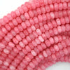5x8mm pink colored jade rondelle button beads 15
