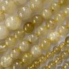 Natural Gold Rutilated Quartz Round Beads Gemstone 15