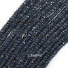 4mm genuine faceted blue sapphire rondelle button beads 16