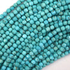 5mm faceted blue turquoise cube beads 15.5