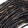 13mm natural black onyx tube beads 15.5