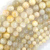 Natural Beige White Moonstone Round Beads Gemstone 15