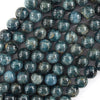 Natural Blue Green Apatite Round Beads Gemstone 15.5