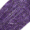 Natural Faceted Purple Amethyst Round Beads 15