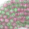 Genuine Pink Green Selenite Round Beads Gemstone 15.5