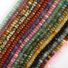 2x4mm Natural Faceted Various Gemstone Rondelle Button Spacer Beads 15