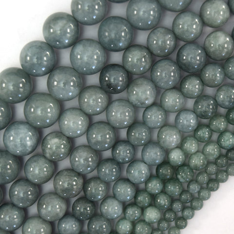 Natural Green African Jade Round Beads Gemstone 15.5" S4 4mm 6mm 8mm 10mm 12mm