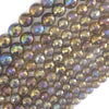 Mystic Titanium Faceted Gray Agate Round Beads 15