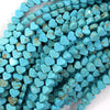 6x7mm blue turquoise heart beads 15.5
