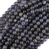 Natural Blue Iolite Round Beads Gemstone 15.5