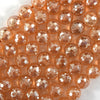 Mystic Titanium Faceted Champagne Crystal Quartz Round Beads 15