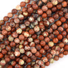 Natural Flower Poppy Jasper Round Beads Gemstone 15.5