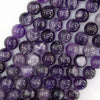 Natural Purple Amethyst Round Beads Gemstone 15