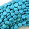 12mm blue turquoise coin beads 15.5