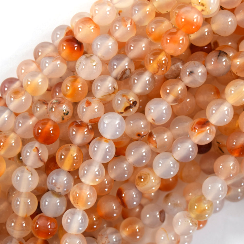 Natural Carnelian Round Beads Gemstone 15" Strand 6mm 8mm 10mm S2