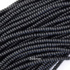 AA Matte Black Onyx Rondelle Button Beads Gemstone 15.5