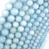 Light Blue Aquamarine Quartz Round Beads 15