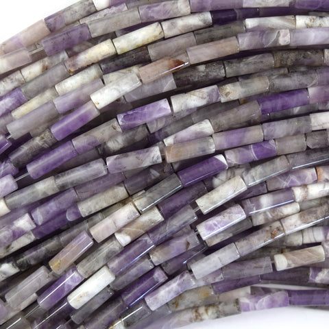 Natural Purple Dog Tooth Chevron Amethyst Round Beads 15.5" 6mm 8mm 10mm S1