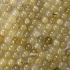 Natural Gold Rutilated Quartz Round Beads Gemstone 15