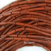 4x13mm natural red jasper tube cylinder beads 15