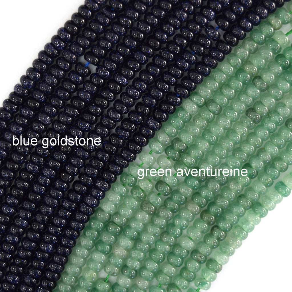 2x4mm Natural Various Gemstones Rondelle Button Spacer Beads 15" Strand 4mm - Eagle Beadz