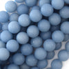 10mm natural matte blue angelite round beads 16