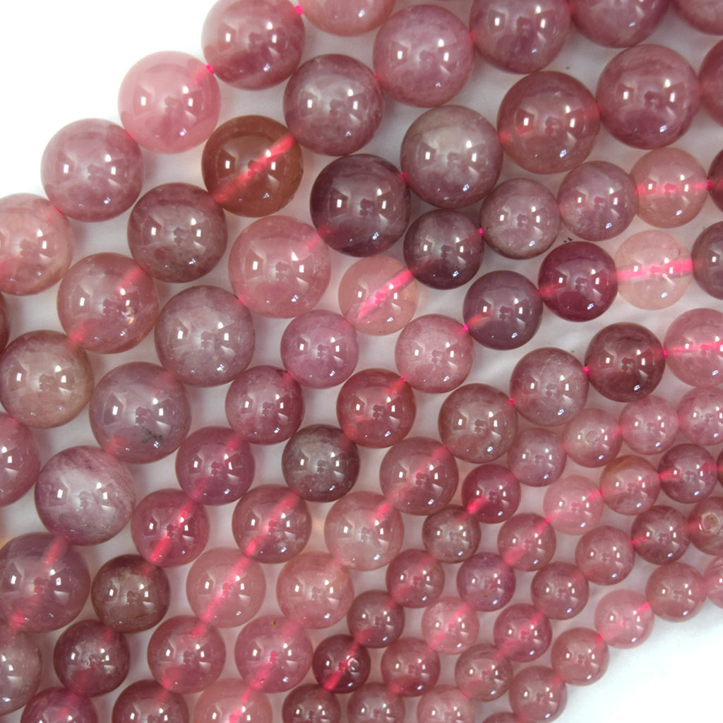AA Natural Madagascar Mauve Lavender Rose Quartz Round Beads 15.5" 6mm 8mm 10mm