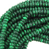 5x8mm synthetic green malachite rondelle button beads 15.5